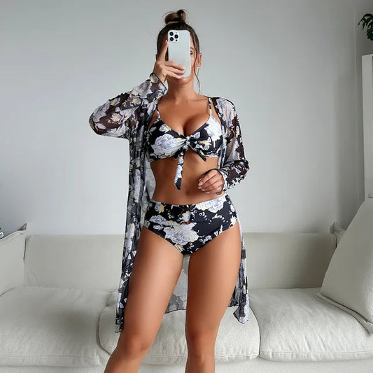 Charice® | Elegante bikini de verano con cintura alta y estampado floral