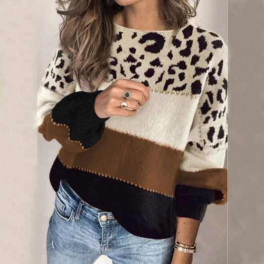 Olivia® | Elegante jersey de algodón en estilo leopardo