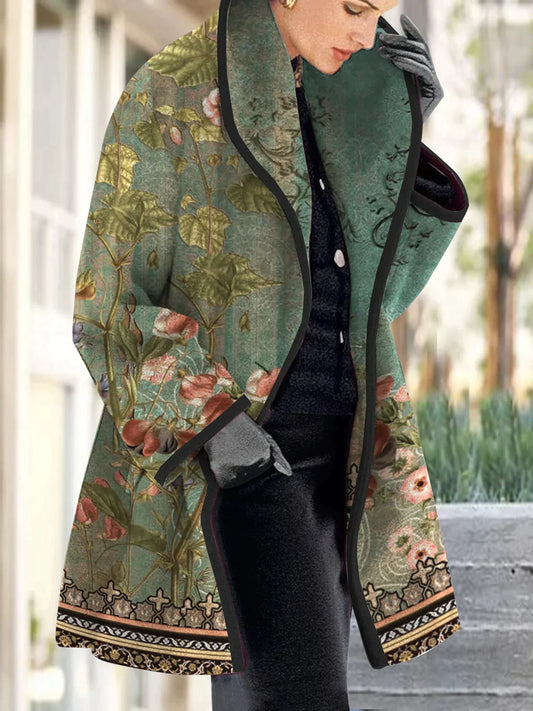 Esther® | Elegante abrigo con estampado floral de aspecto vintage