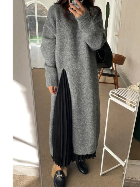 Jade® | Elegante vestido de manga larga de alta calidad en lana vintage