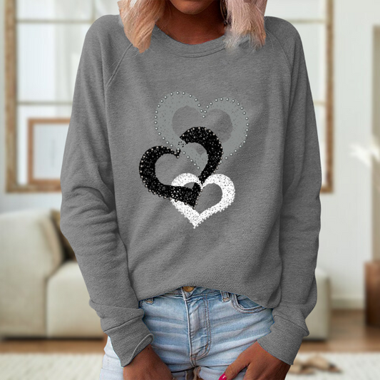 Carla® | Elegante camiseta de manga larga con estampado de corazones
