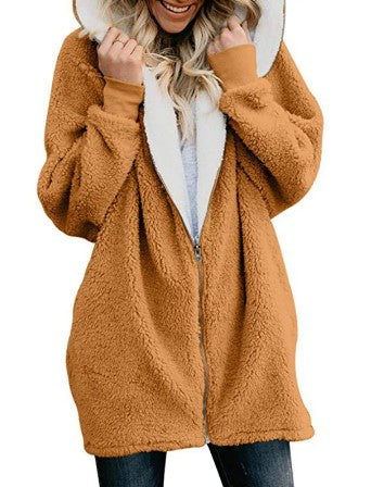 Stella® | Abrigo de forro polar con capucha y suave bolsillo