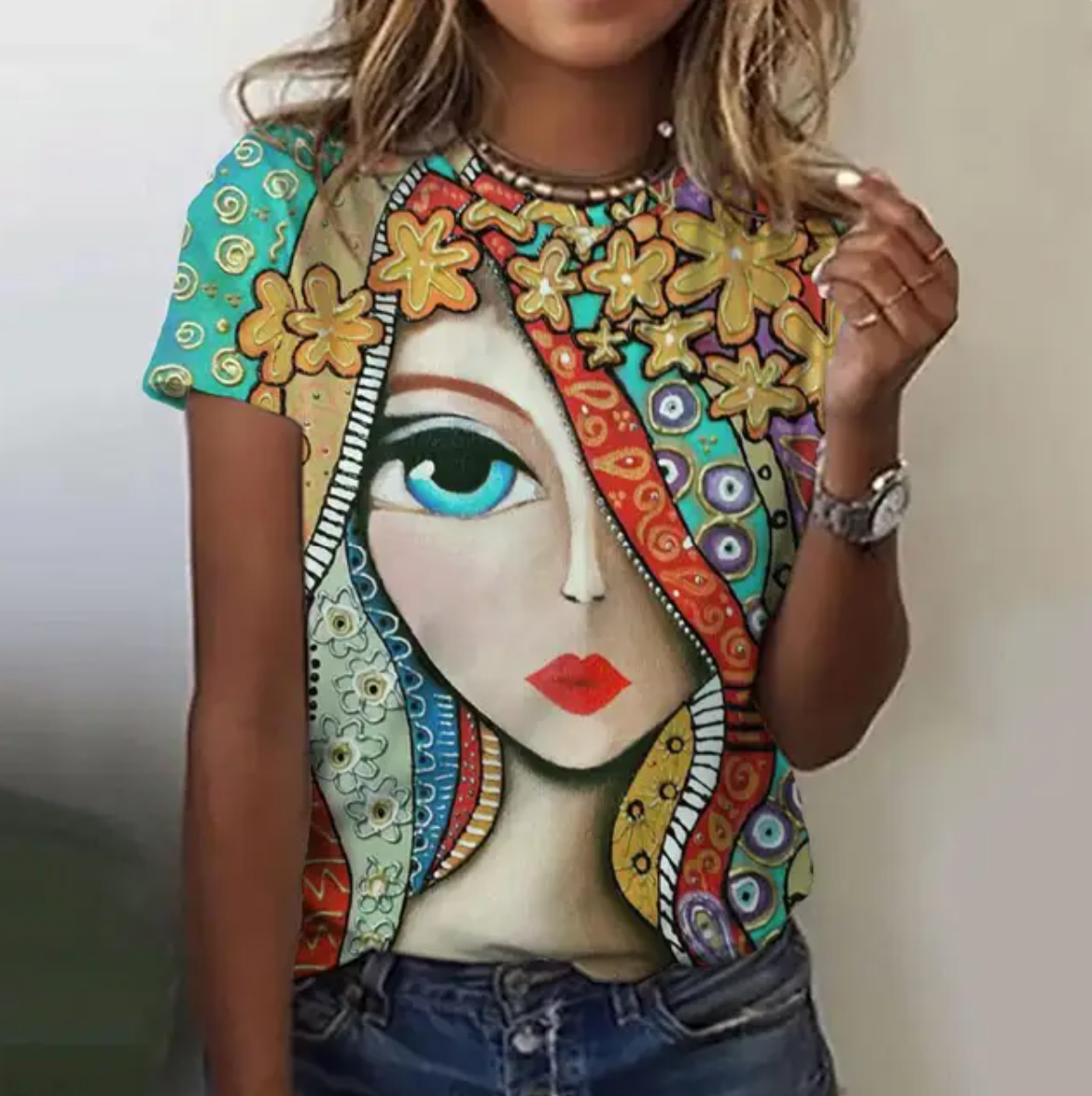 Mikah® | Camiseta casual con estampado abstracto