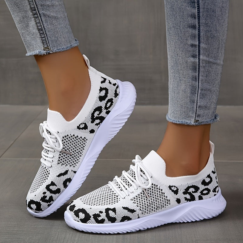 Women’s Leopard Print Lace-up Sneakers in 4 Colors - Wazzi's Wear