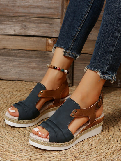 Ariyah® | Sandalias Casual Slip-On Platform Peep-toe