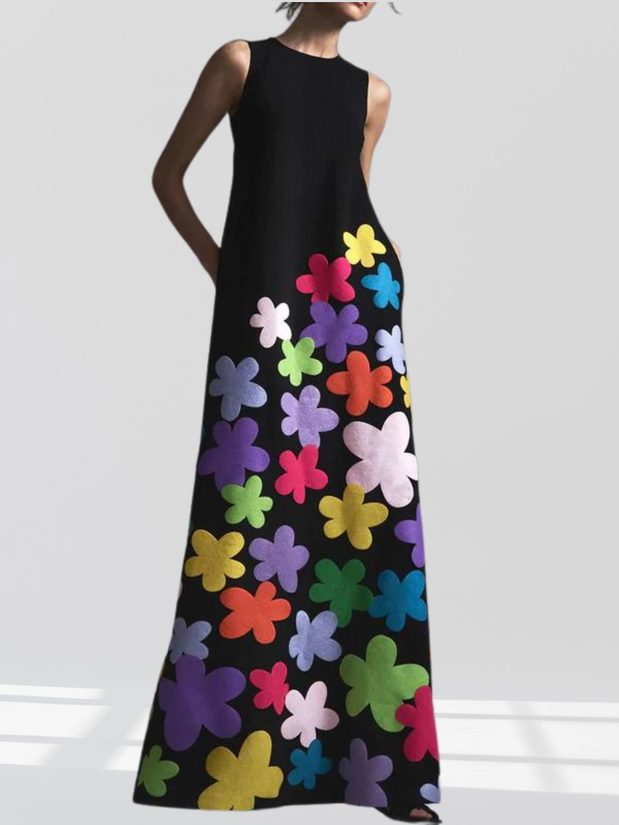Camila® | Elegante vestido floral con escote redondo
