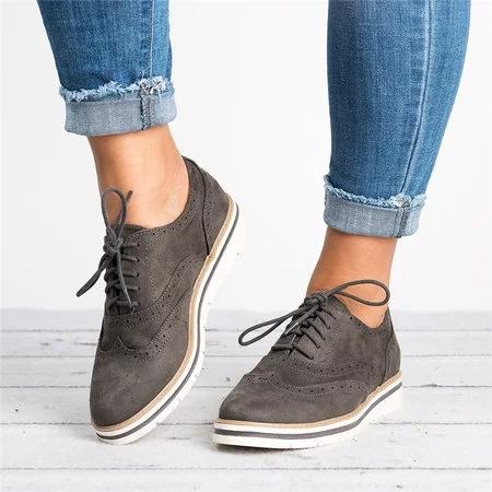 Lucille® | Cordones Perforado Oxfords Zapatos Plus Size Casual Shoes