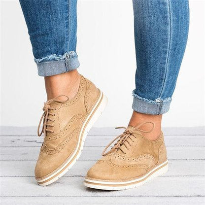 Lucille® | Cordones Perforado Oxfords Zapatos Plus Size Casual Shoes