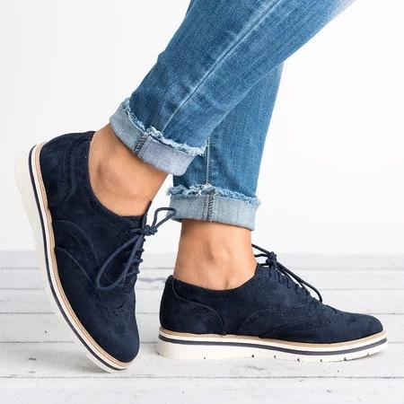 Lucille® | Cordones Perforado Oxfords Zapatos Plus Size Casual Shoes