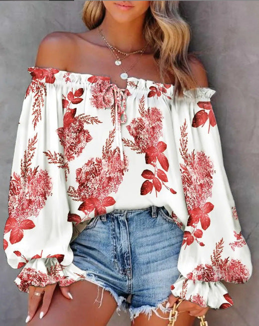 Alessandra® | Top boho floral sin hombros para mujer